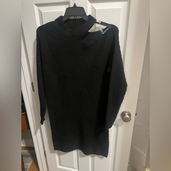 StitchDrop Black Above Keyboard Knit Sweater Dress Size Large NWT - Picture 7 of 16